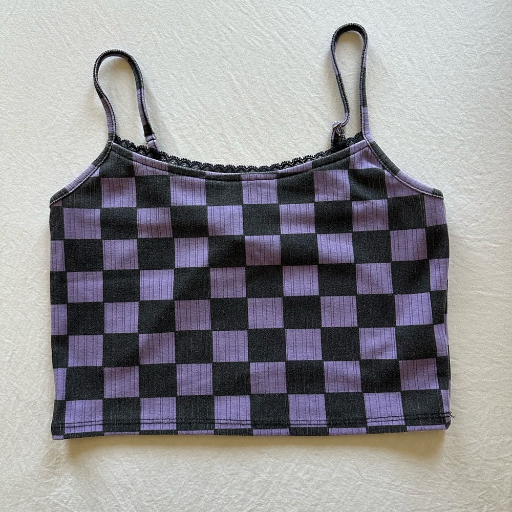 Forever 21 Checkboard Crop Tank